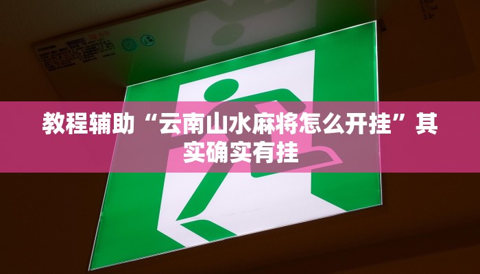 教程辅助“云南山水麻将怎么开挂”其实确实有挂