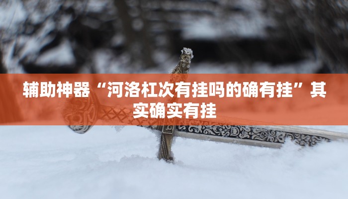 辅助神器“河洛杠次有挂吗的确有挂”其实确实有挂