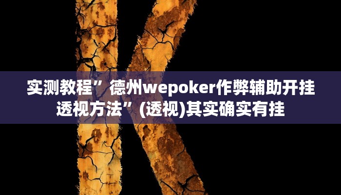实测教程”德州wepoker作弊辅助开挂透视方法”(透视)其实确实有挂