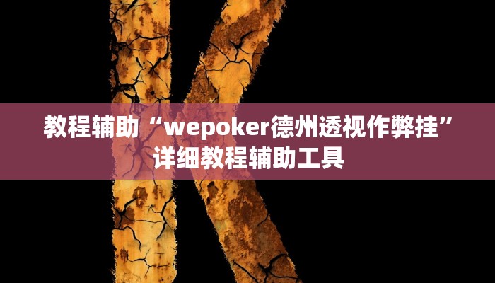 教程辅助“wepoker德州透视作弊挂”详细教程辅助工具