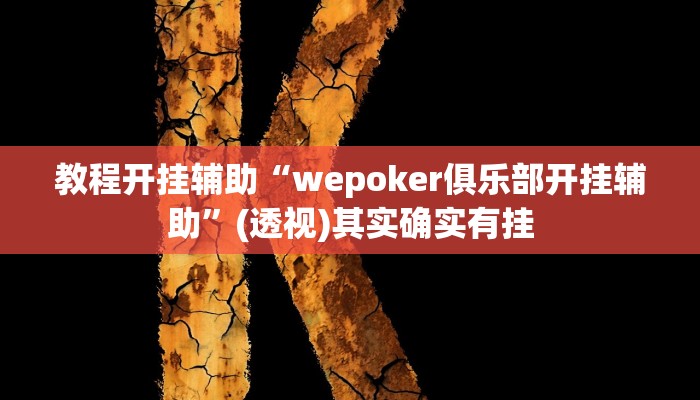 教程开挂辅助“wepoker俱乐部开挂辅助”(透视)其实确实有挂