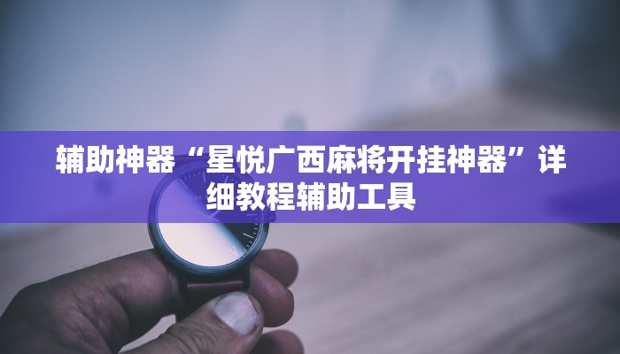 辅助神器“星悦广西麻将开挂神器”详细教程辅助工具