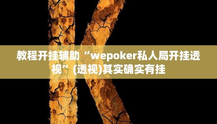 教程开挂辅助“wepoker私人局开挂透视”(透视)其实确实有挂
