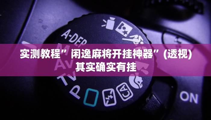实测教程”闲逸麻将开挂神器”(透视)其实确实有挂
