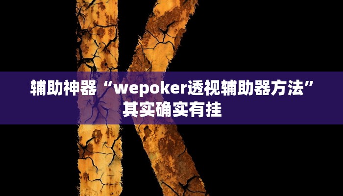 辅助神器“wepoker透视辅助器方法”其实确实有挂