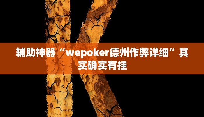 辅助神器“wepoker德州作弊详细”其实确实有挂