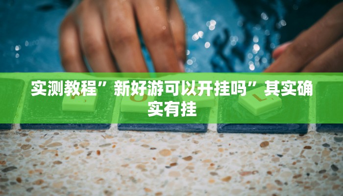 实测教程”新好游可以开挂吗”其实确实有挂