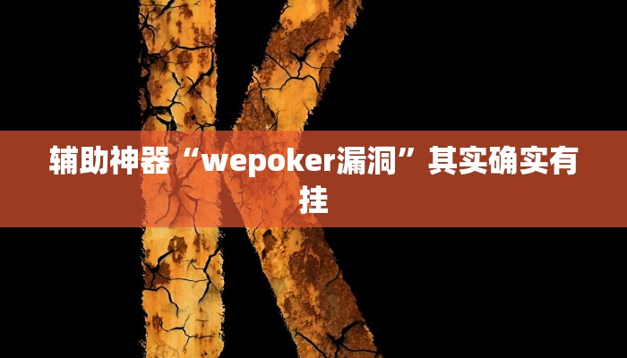辅助神器“wepoker漏洞”其实确实有挂