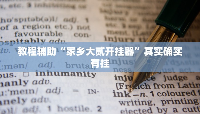 教程辅助“家乡大贰开挂器”其实确实有挂