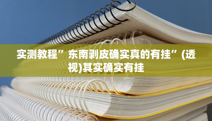 实测教程”东南剥皮确实真的有挂”(透视)其实确实有挂