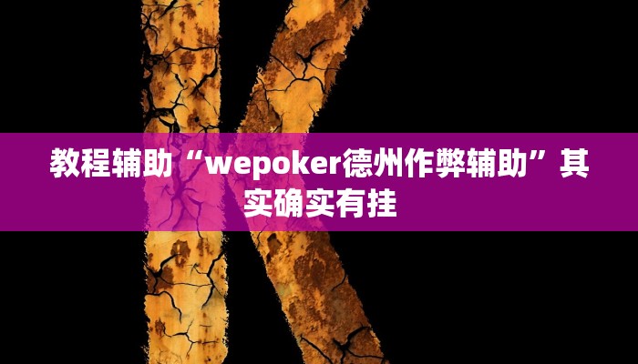 教程辅助“wepoker德州作弊辅助”其实确实有挂
