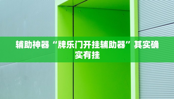 辅助神器“牌乐门开挂辅助器”其实确实有挂