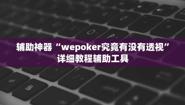 辅助神器“wepoker究竟有没有透视”详细教程辅助工具