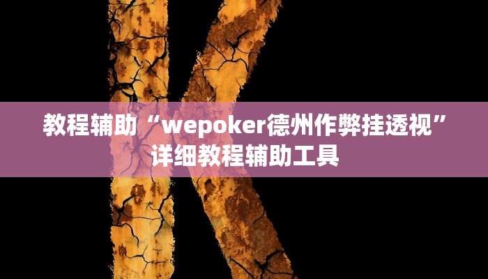 教程辅助“wepoker德州作弊挂透视”详细教程辅助工具