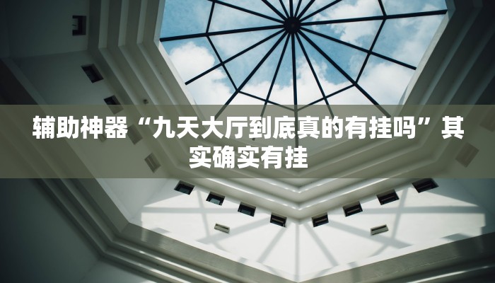 辅助神器“九天大厅到底真的有挂吗”其实确实有挂