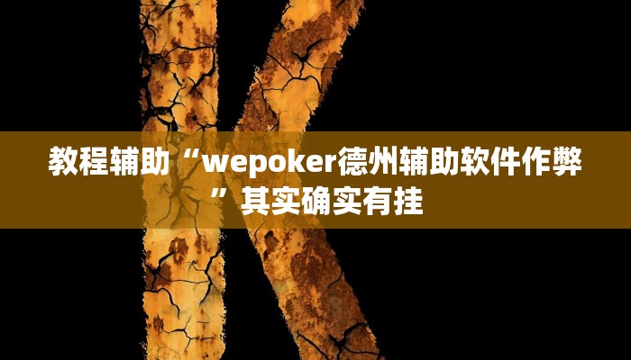 教程辅助“wepoker德州辅助软件作弊”其实确实有挂