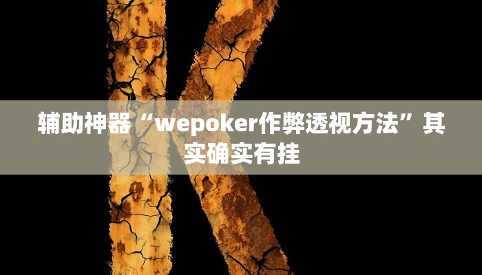 辅助神器“wepoker作弊透视方法”其实确实有挂