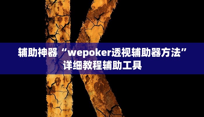辅助神器“wepoker透视辅助器方法”详细教程辅助工具