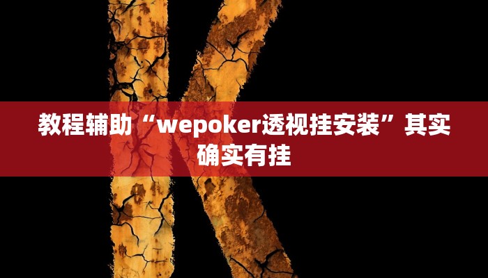 教程辅助“wepoker透视挂安装”其实确实有挂