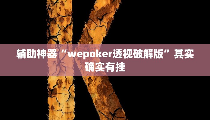 辅助神器“wepoker透视破解版”其实确实有挂