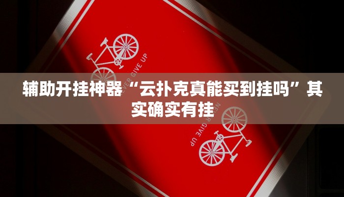 辅助开挂神器“云扑克真能买到挂吗”其实确实有挂