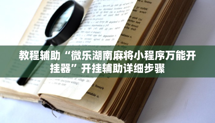 教程辅助“微乐湖南麻将小程序万能开挂器”开挂辅助详细步骤 教程辅助“微乐湖南麻将小程序万能开挂器”开挂辅助详细步骤