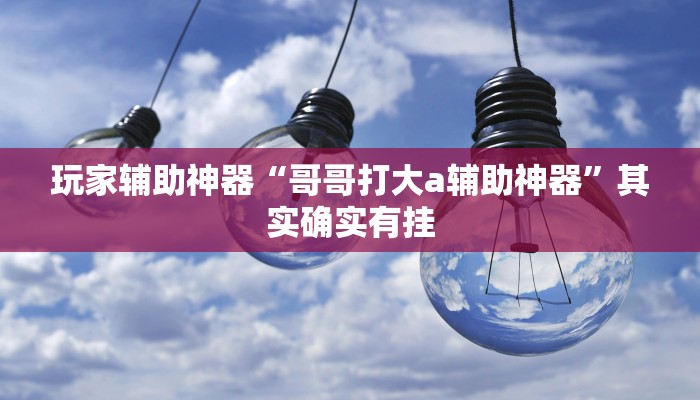 玩家辅助神器“哥哥打大a辅助神器”其实确实有挂 玩家辅助神器“哥哥打大a辅助神器”其实确实有挂