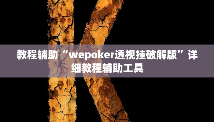 教程辅助“wepoker透视挂破解版”详细教程辅助工具