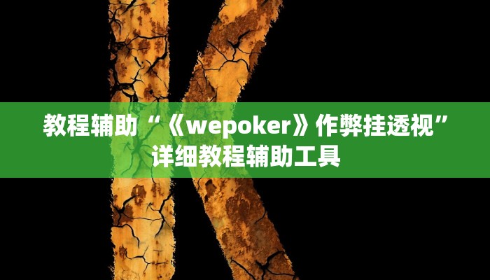 教程辅助“《wepoker》作弊挂透视”详细教程辅助工具