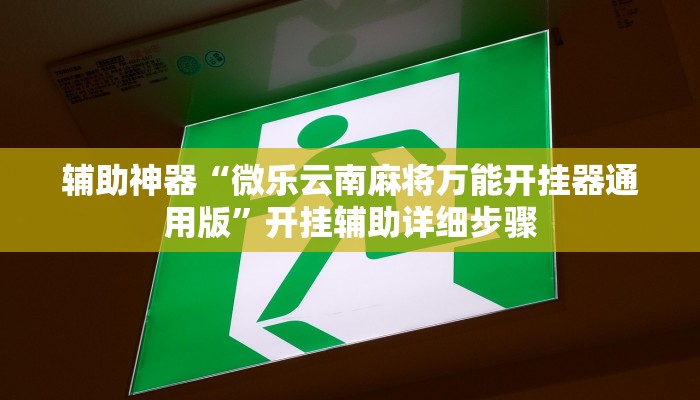 辅助神器“微乐云南麻将万能开挂器通用版”开挂辅助详细步骤