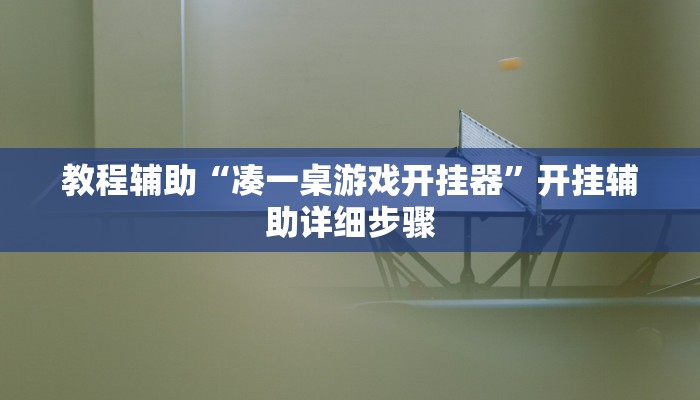 教程辅助“凑一桌游戏开挂器”开挂辅助详细步骤