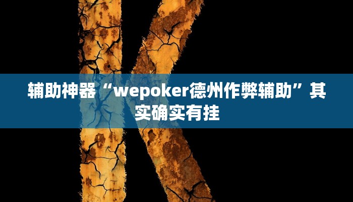 辅助神器“wepoker德州作弊辅助”其实确实有挂